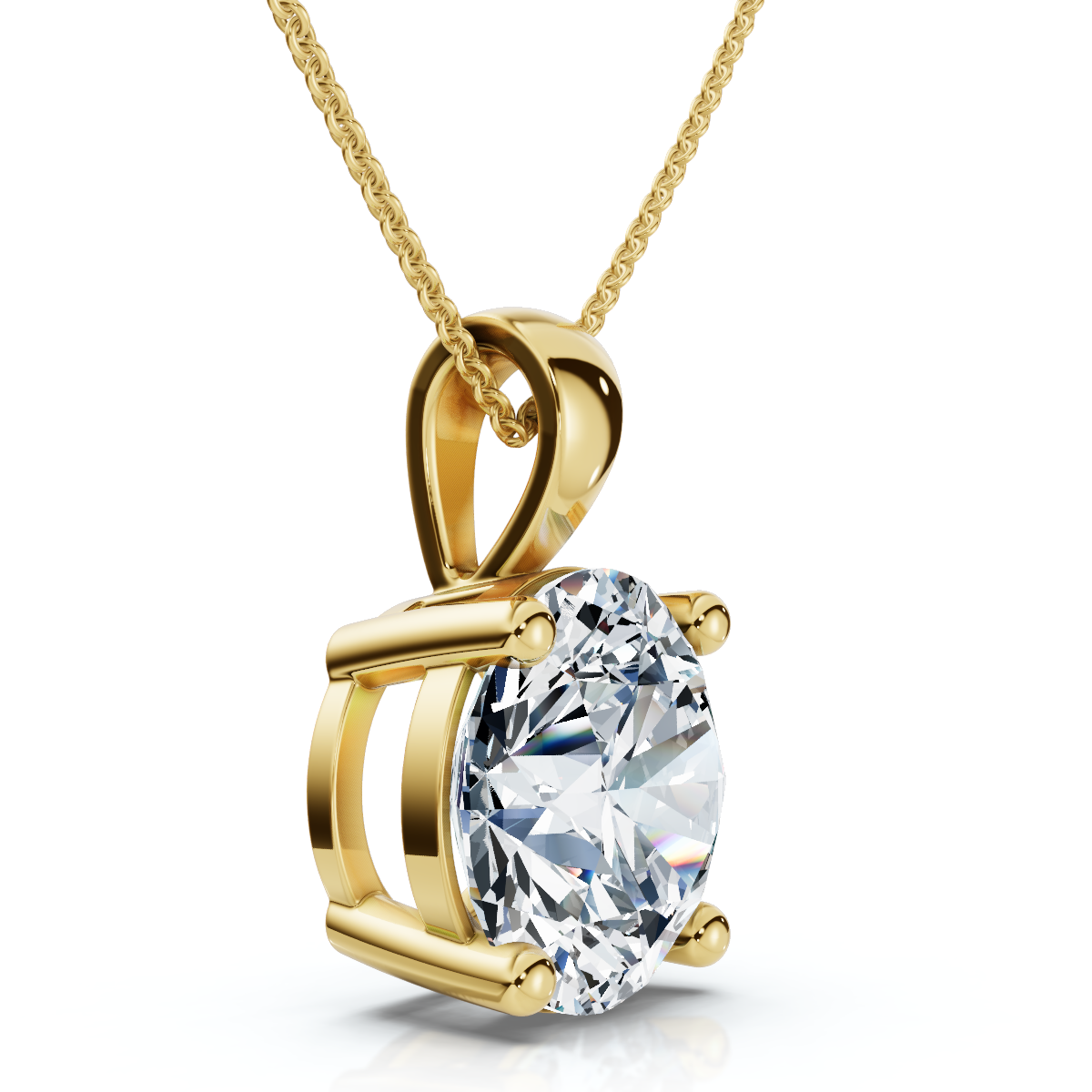 Certified 2.30Ct Diamond Solitaire Pendant 14k Gold 18" Necklace Lab Grown (F-G, VS2-SI1)