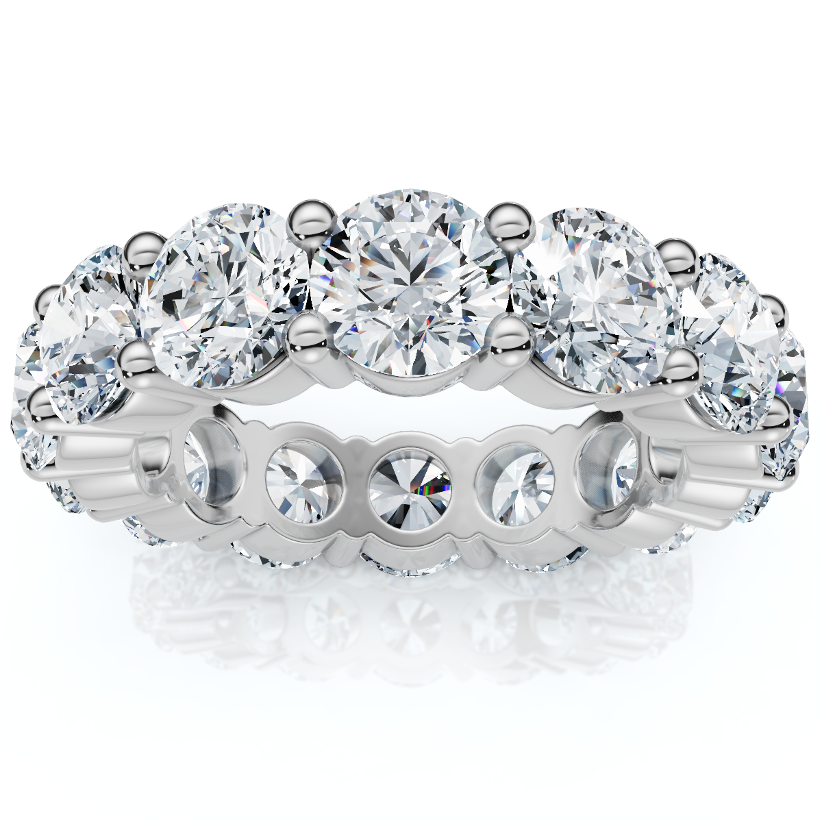 5Ct Diamond Prong Eternity Ring 14k Gold Lab Grown Women's Anniversary Band (E-F, VS)