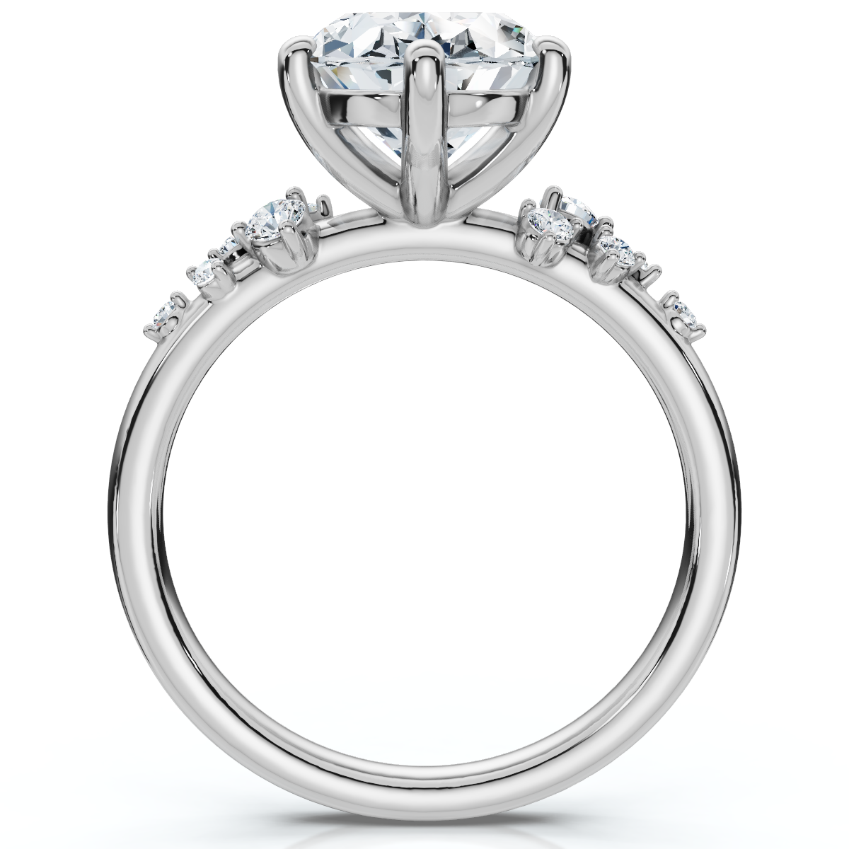 3 1/10Ct Doris Oval Diamond Engagement Ring 14k Gold Lab Grown (F-G, VS)