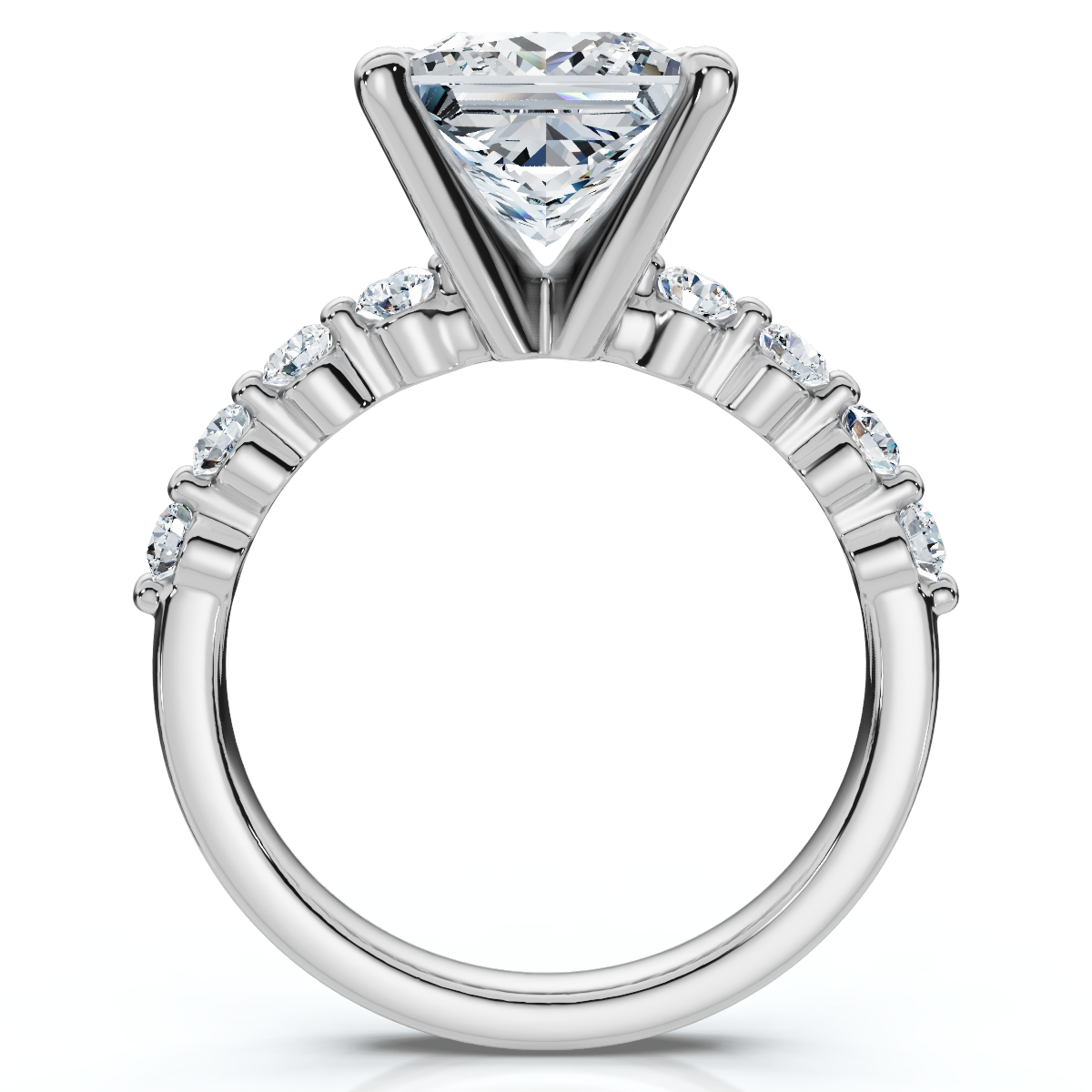 Certified Monica Princess Cut 3 1/2Ct Diamond Engagement Ring 14k Gold Lab Grown (E-F, VS)