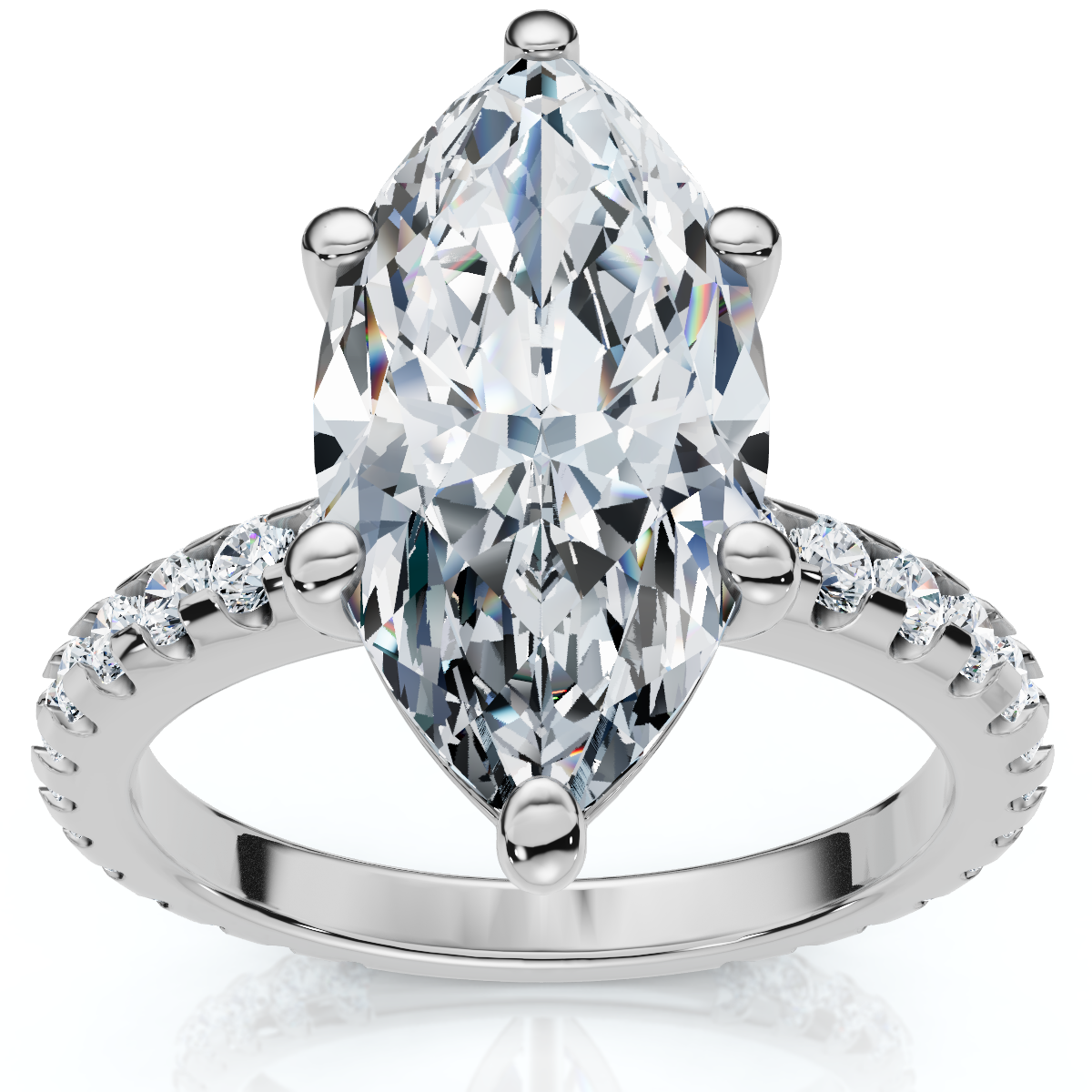 Certified 3.40Ct Marquise Diamond Engagement Ring 14k Gold Lab Grown (F-G, VS)