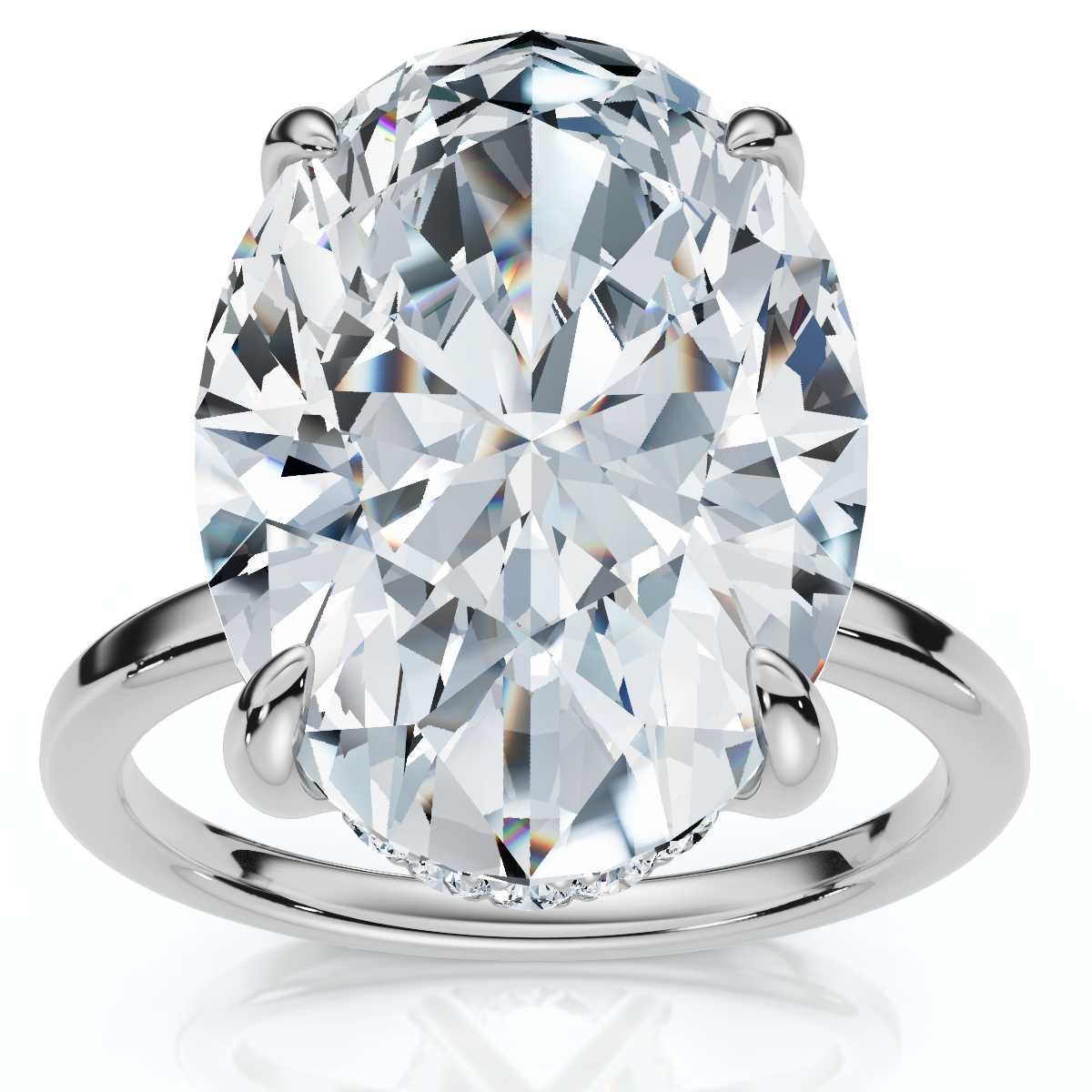 Certified 5.08CT Oval Diamond Hidden Halo Engagement Ring 14k Gold Lab Grown (F-G, VS)