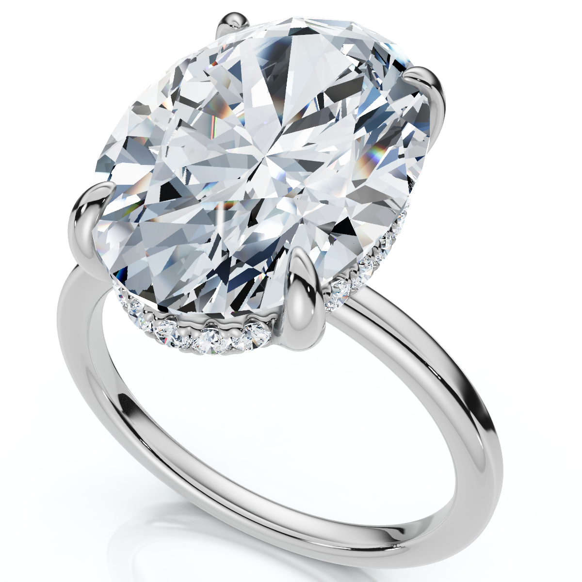 Certified 5.08CT Oval Diamond Hidden Halo Engagement Ring 14k Gold Lab Grown (F-G, VS)