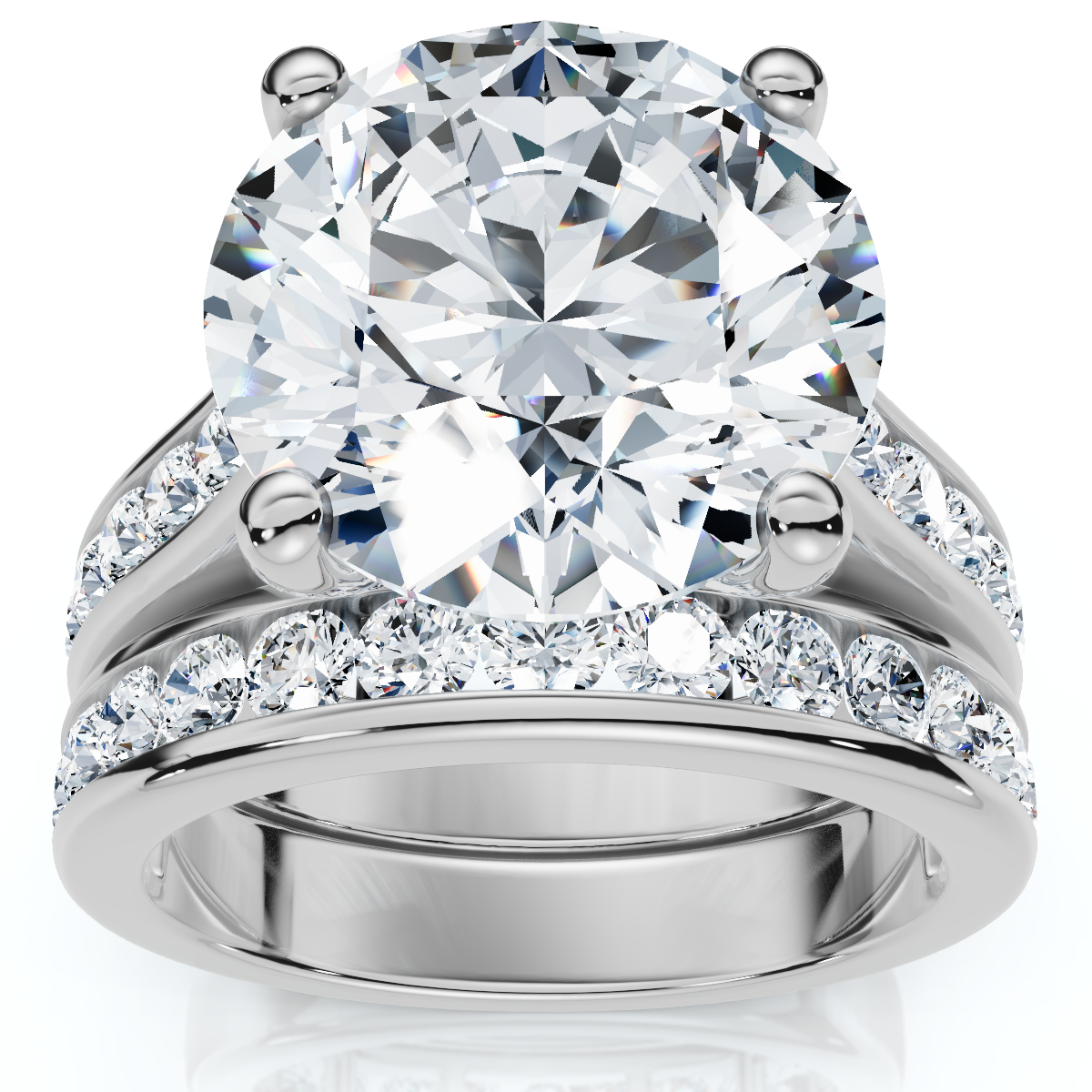 Certified 6Ct Sharon Diamond Engagement Wedding Ring Set Gold Lab Grown (E-F, VS)