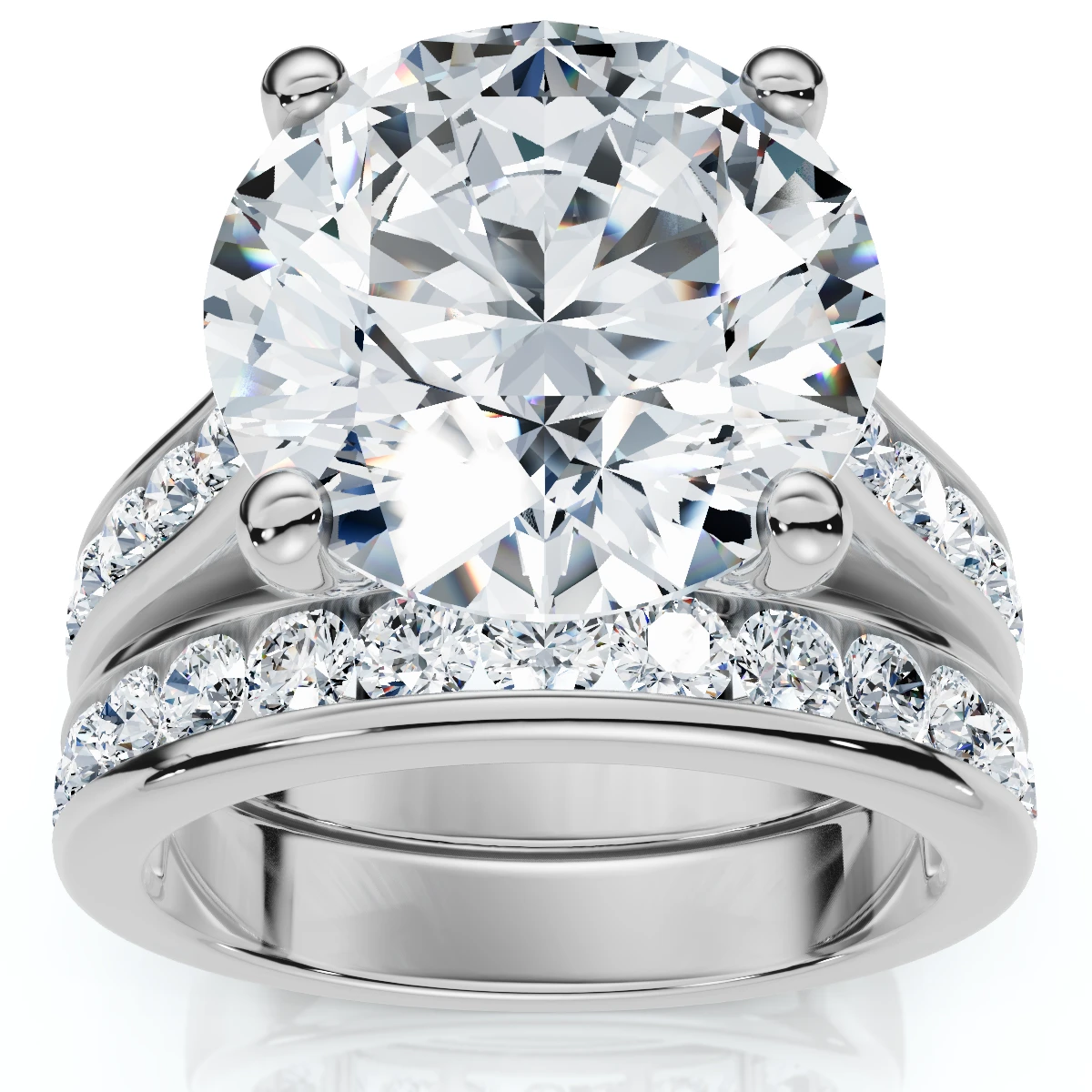 Certified 6Ct Sharon Diamond Engagement Wedding Ring Set Gold Lab Grown (E-F, VS)