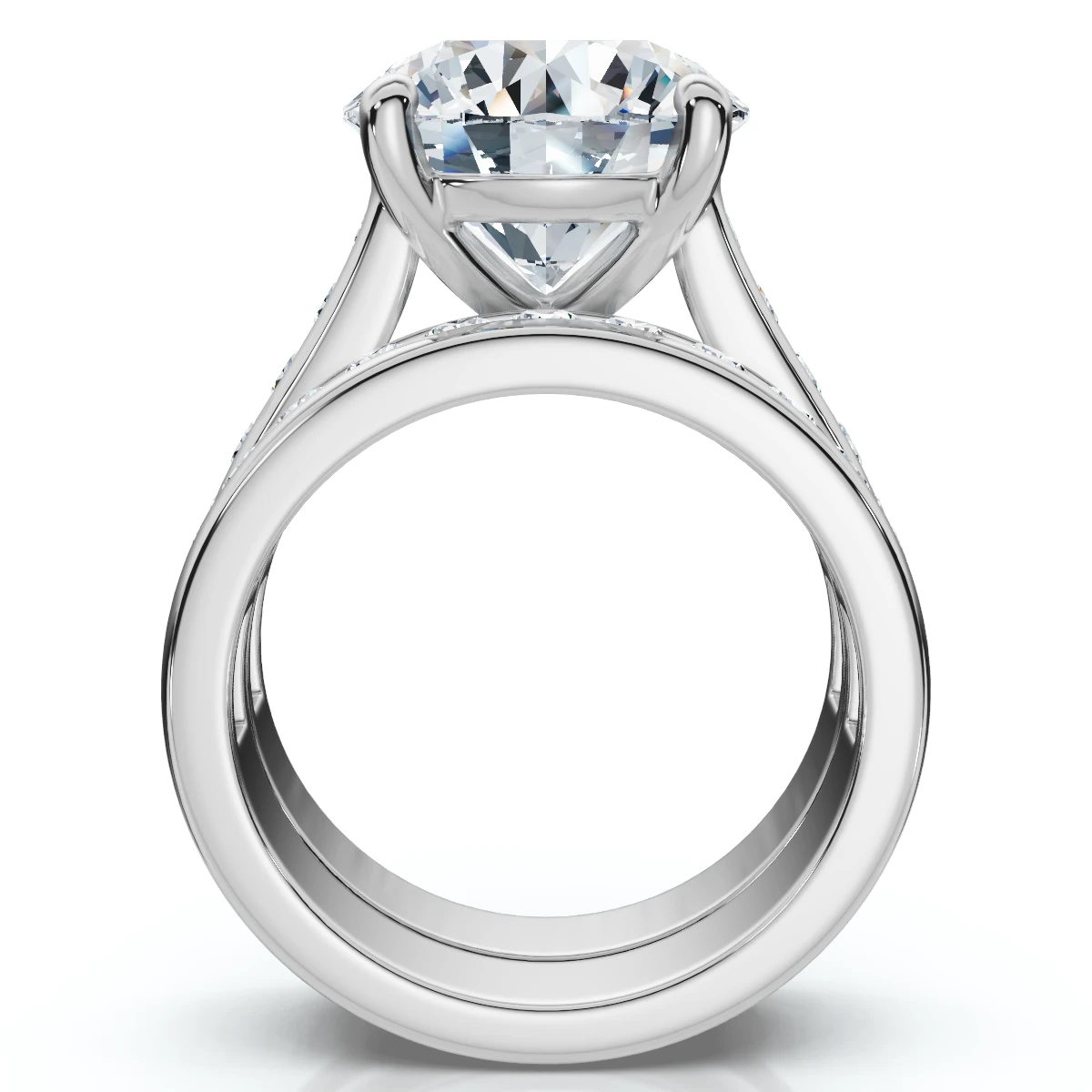 Certified 6Ct Sharon Diamond Engagement Wedding Ring Set Gold Lab Grown (E-F, VS)