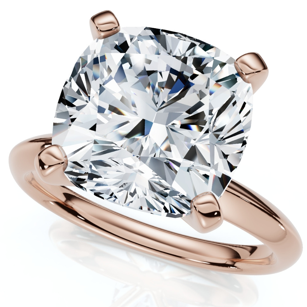 Certified 5Ct Cushion Diamond Square Engagement Ring Lab Grown Solitaire (F-G, VS)