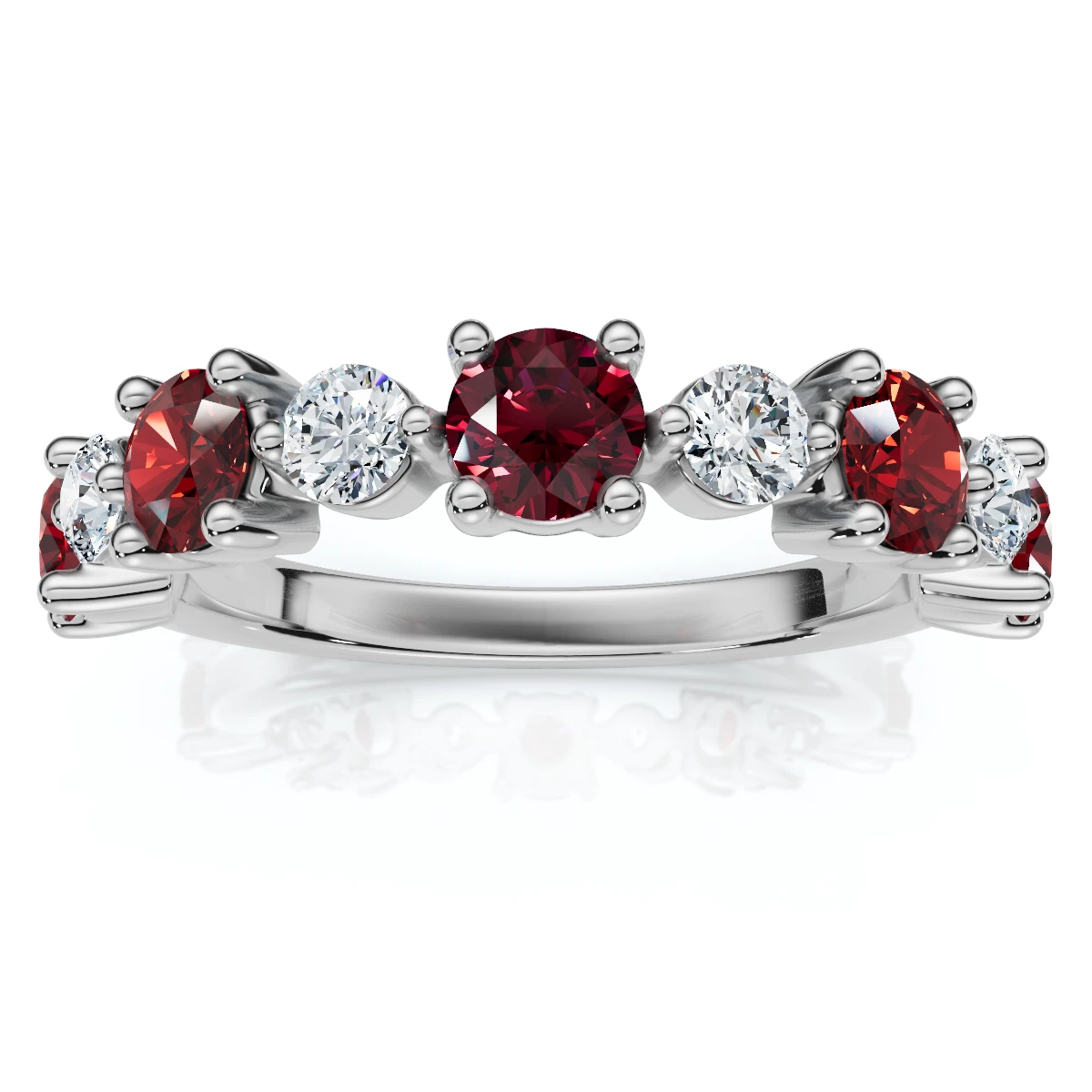 1Ct Sylvia Ruby & Diamond Anniversary Ring Gold Lab Grown (E-F, VS)