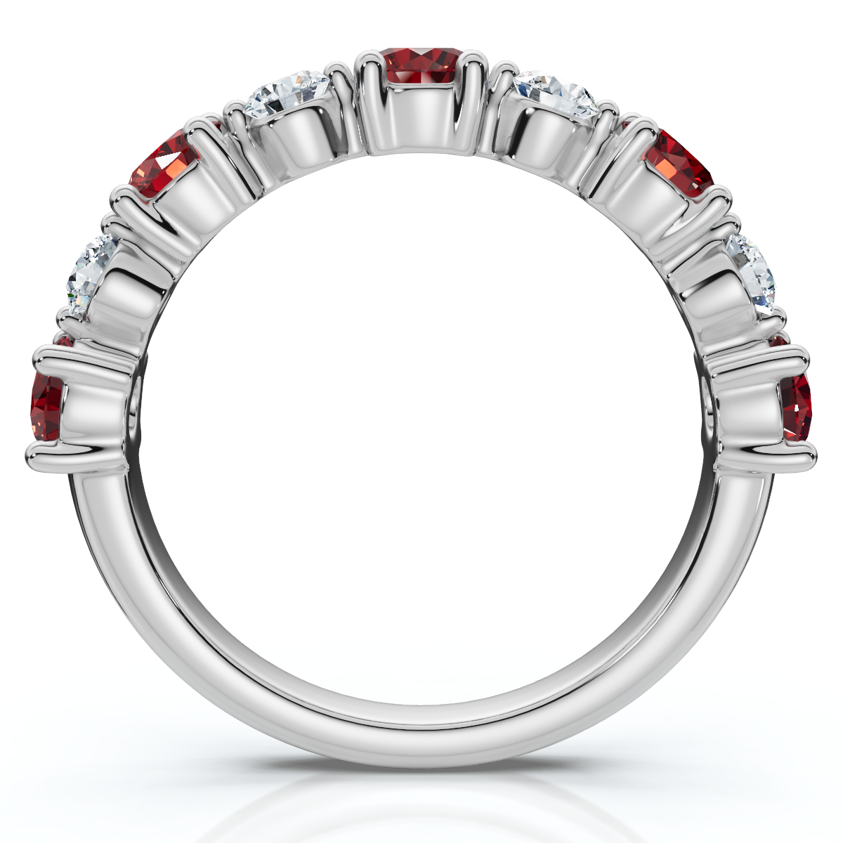 1Ct Sylvia Ruby & Diamond Anniversary Ring Gold Lab Grown (E-F, VS)