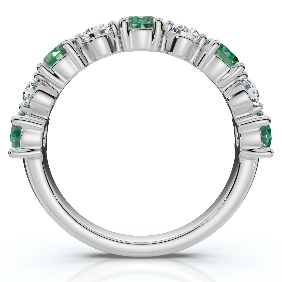 1Ct Sylvia Emerald & Diamond Anniversary Ring Gold Lab Grown (E-F, VS)