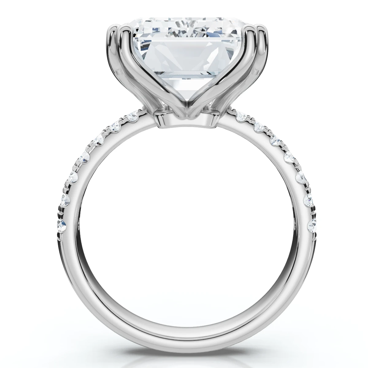 Certified 10.25Ct Emerald Cut Diamond Engagement Ring 14k Gold or PT Lab Grown (F-G, VS)