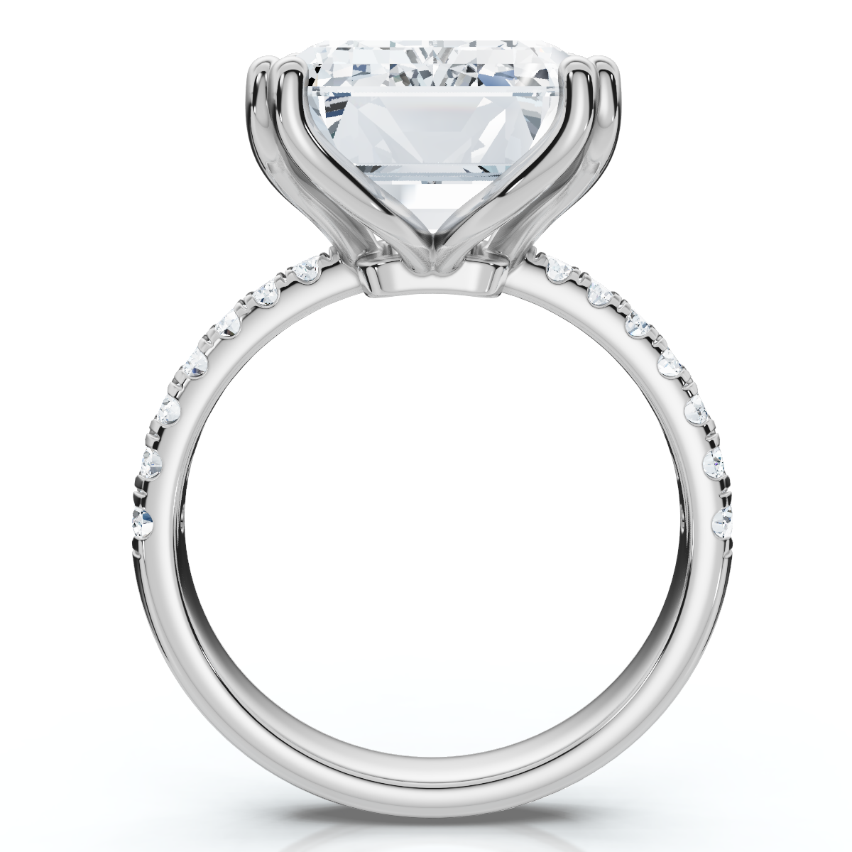 Certified 10.25Ct Emerald Cut Diamond Engagement Ring 14k Gold or PT Lab Grown (F-G, VS)