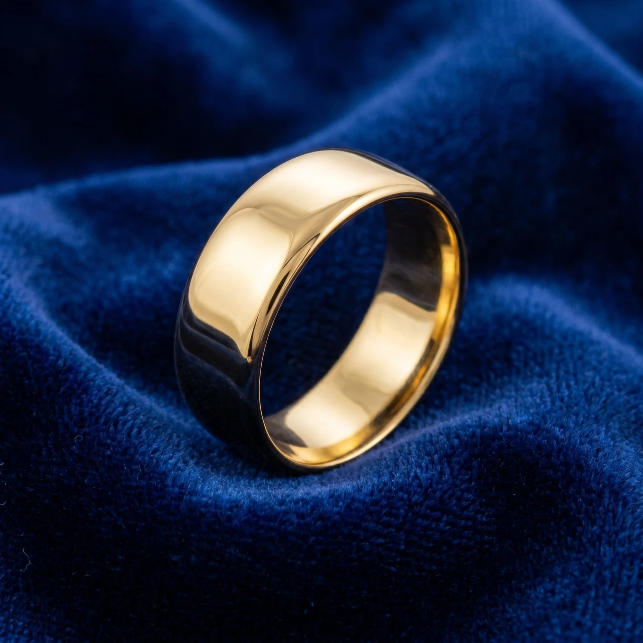 9mm Dome High Polished Wedding Band 14K Yellow Gold