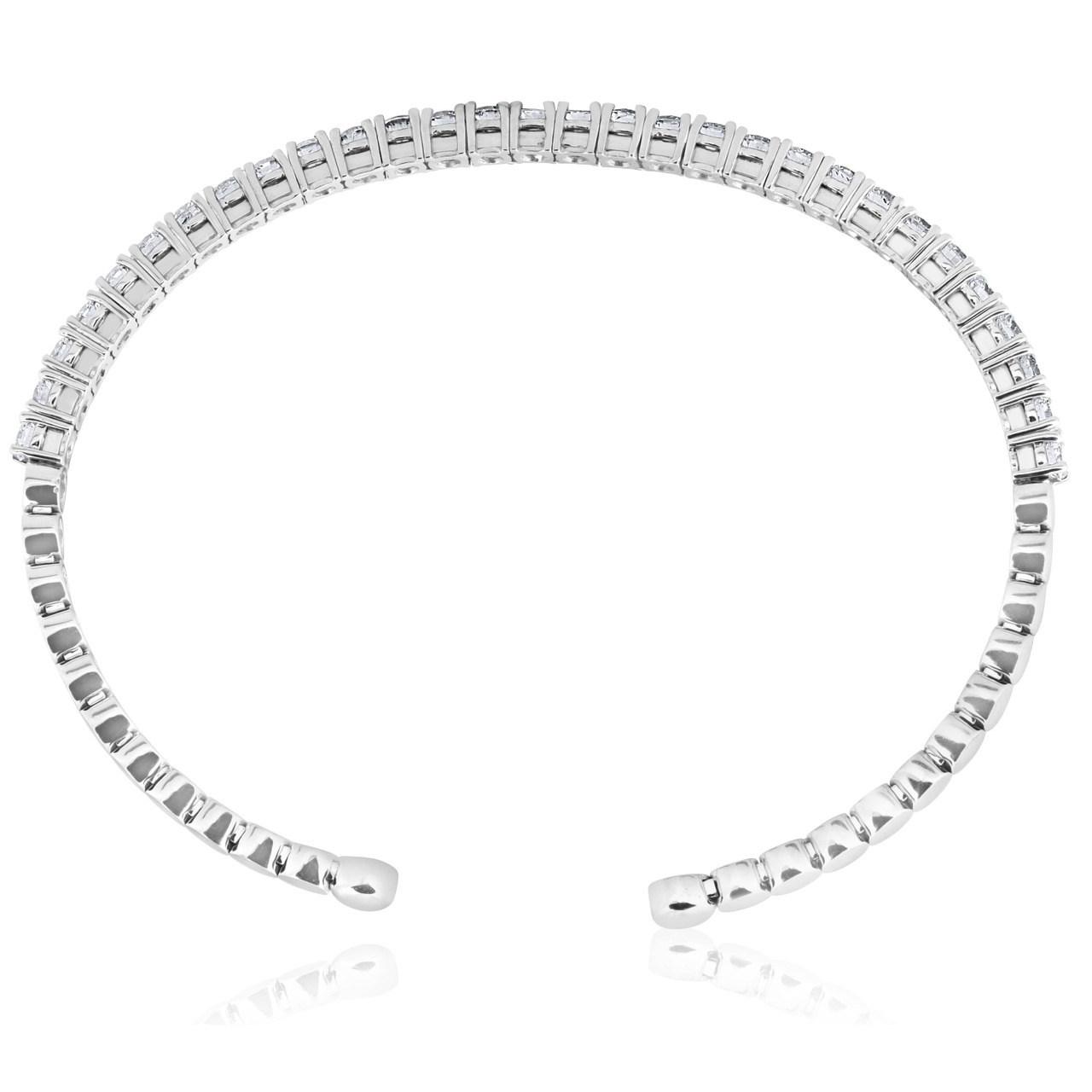 3ct Diamond Bangle Cuff 14k White Gold (G-H, SI)