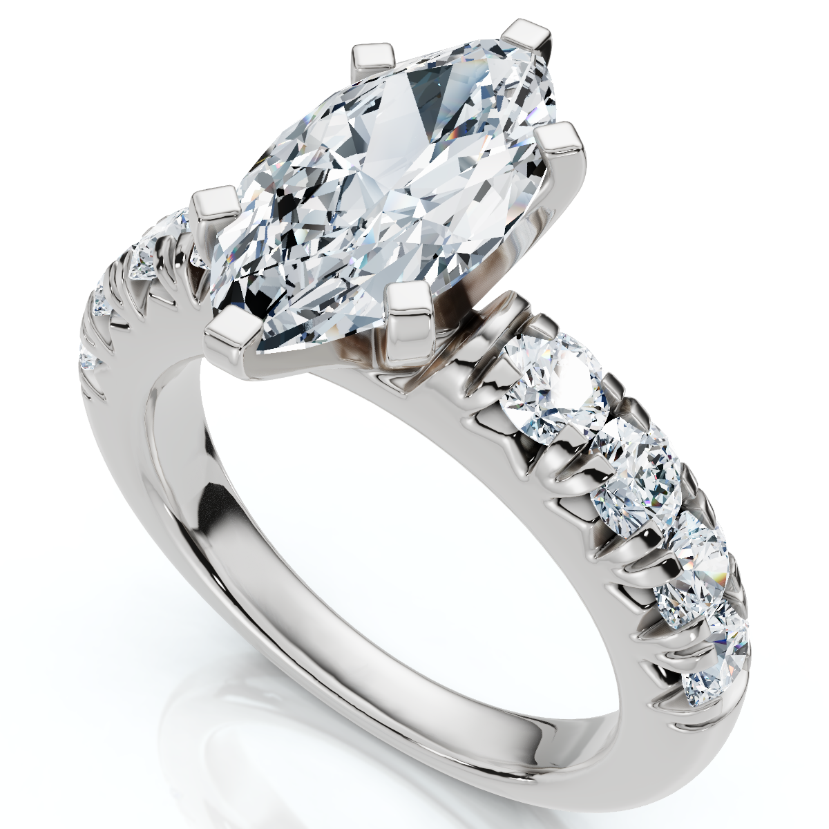 Certified 2.80Ct Marquise Diamond Engagement Ring Gold Lab Grown (F-G, VS)