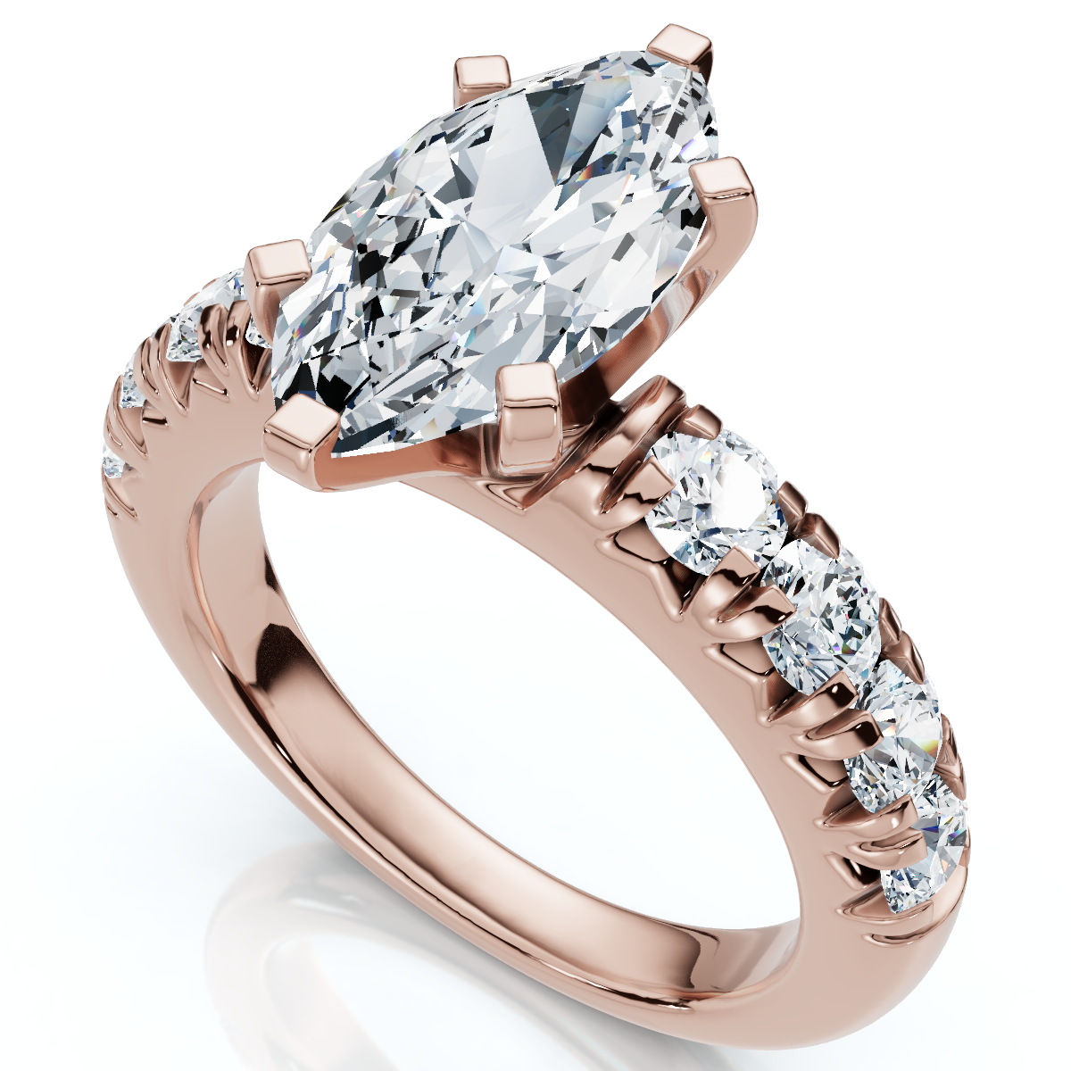 Certified 2.80Ct Marquise Diamond Engagement Ring Gold Lab Grown (F-G, VS)