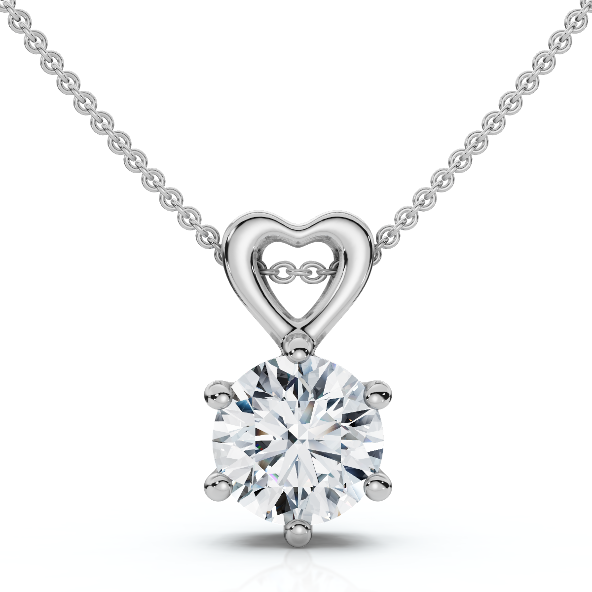 3/4Ct Lab Grown Diamond Solitaire Pendant 14k Gold 18" Necklace & Chain (F-G, VS)
