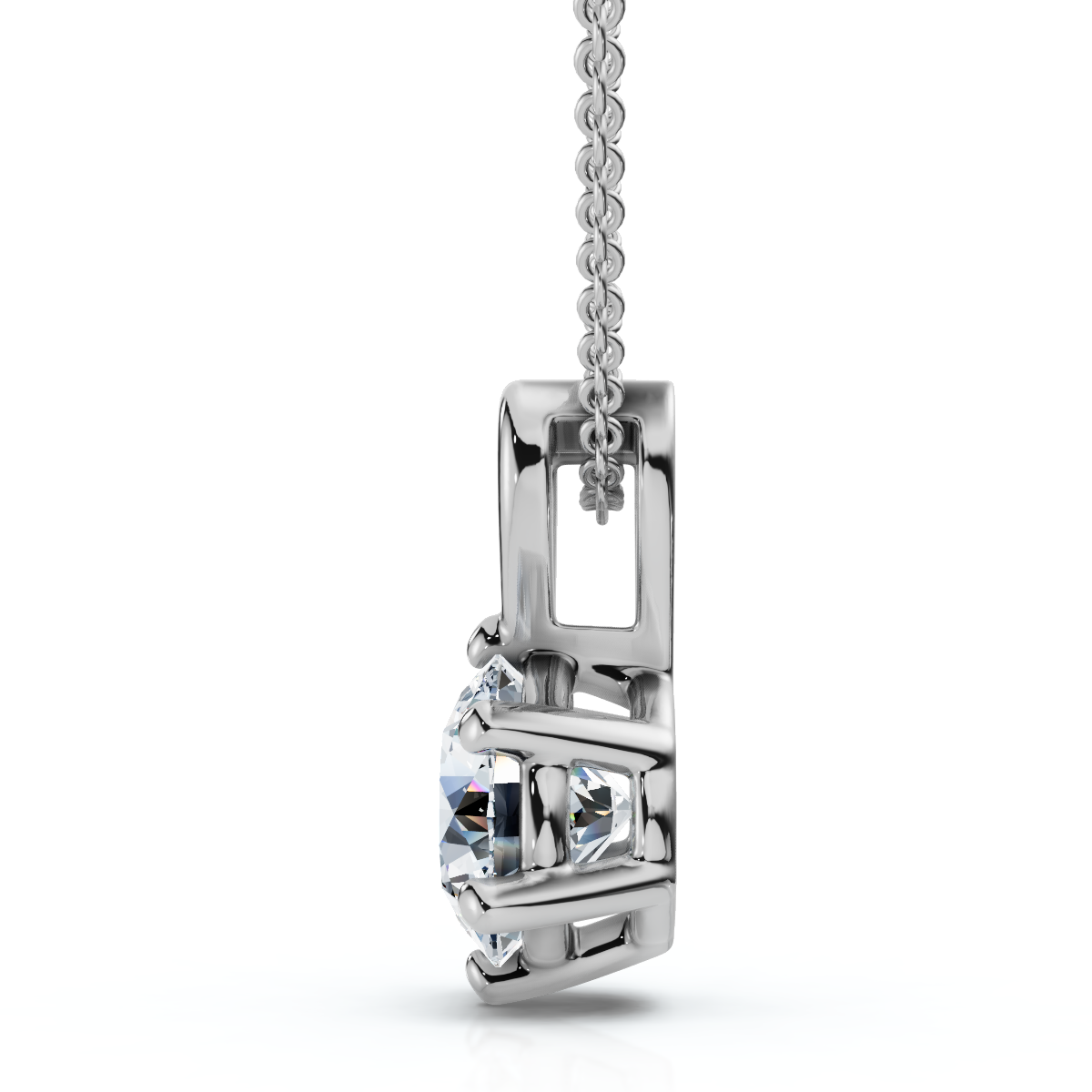 3/4Ct Lab Grown Diamond Solitaire Pendant 14k Gold 18" Necklace & Chain (F-G, VS)
