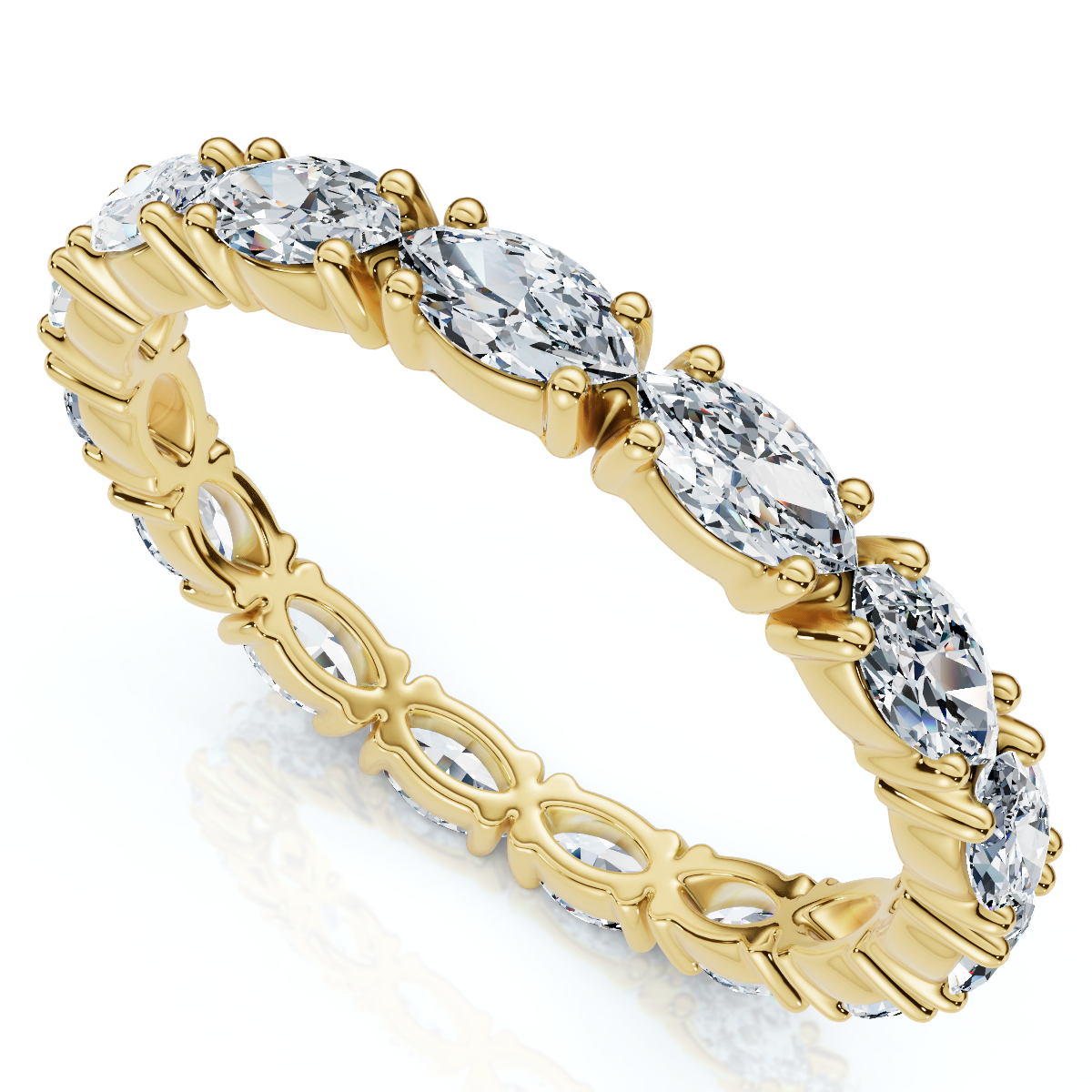 3/4Ct Marquise East To West Diamond Eternity Ring 14k Gold Lab Grown (E-F, VS)