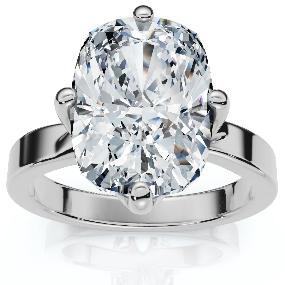 Certified 4Ct Elongated Cushion Diamond Cigar Band Engagement Ring Lab Grown (F-G, VS)