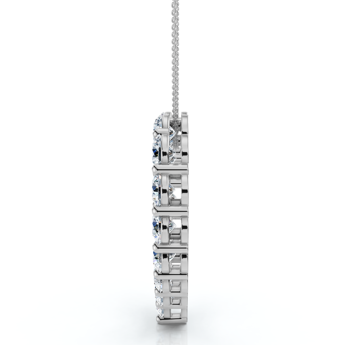 5Ct Diamond Heart Pendant 14k Gold Lab Grown 1 1/5" Tall 18" Necklace (F-G, VS)