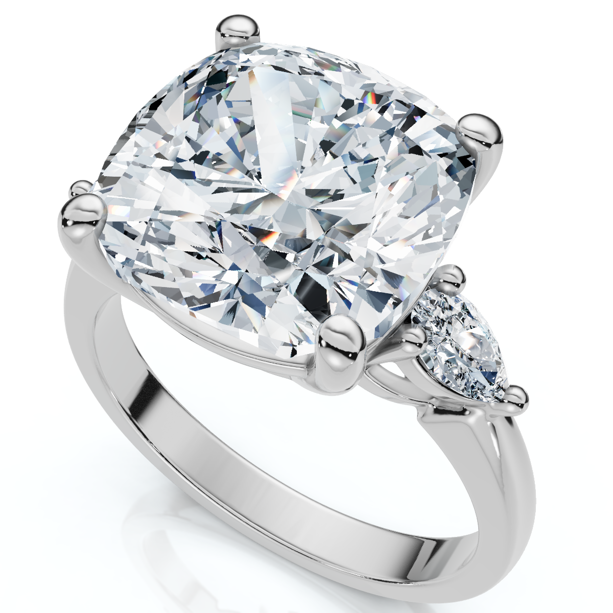 Certified 7 1/3Ct Sharon Square Cushion Diamond Engagement Ring Gold Lab Grown (E-F, VS)
