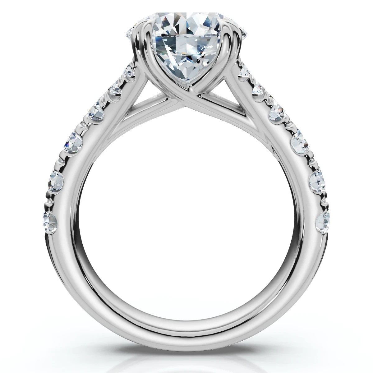 Certified 4Ct Vivian Diamond Engagement Round Diamond Ring 14k Gold Lab Grown (E-F, VS)