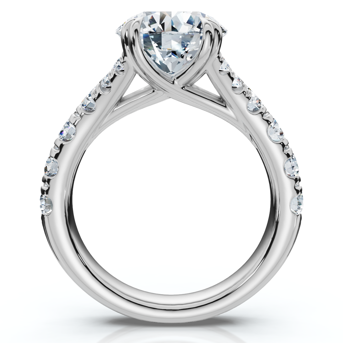 Certified 4Ct Vivian Diamond Engagement Round Diamond Ring 14k Gold Lab Grown (E-F, VS)