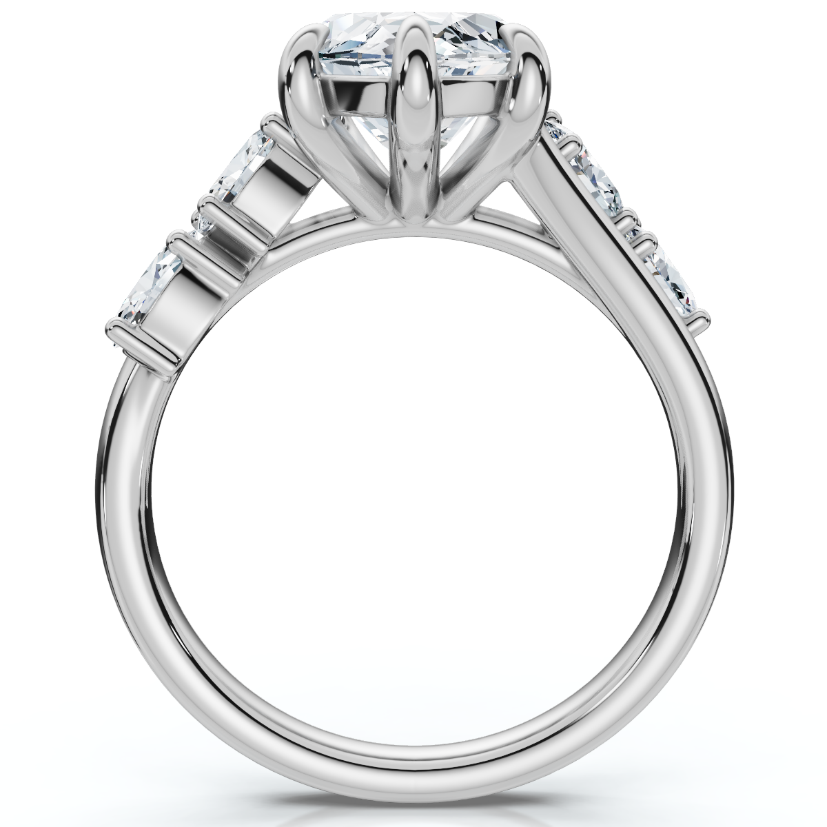 Certified 3 1/2Ct Marquise Diamond Montauk Engagement Ring 14k Gold Lab Grown (F-G, VS)