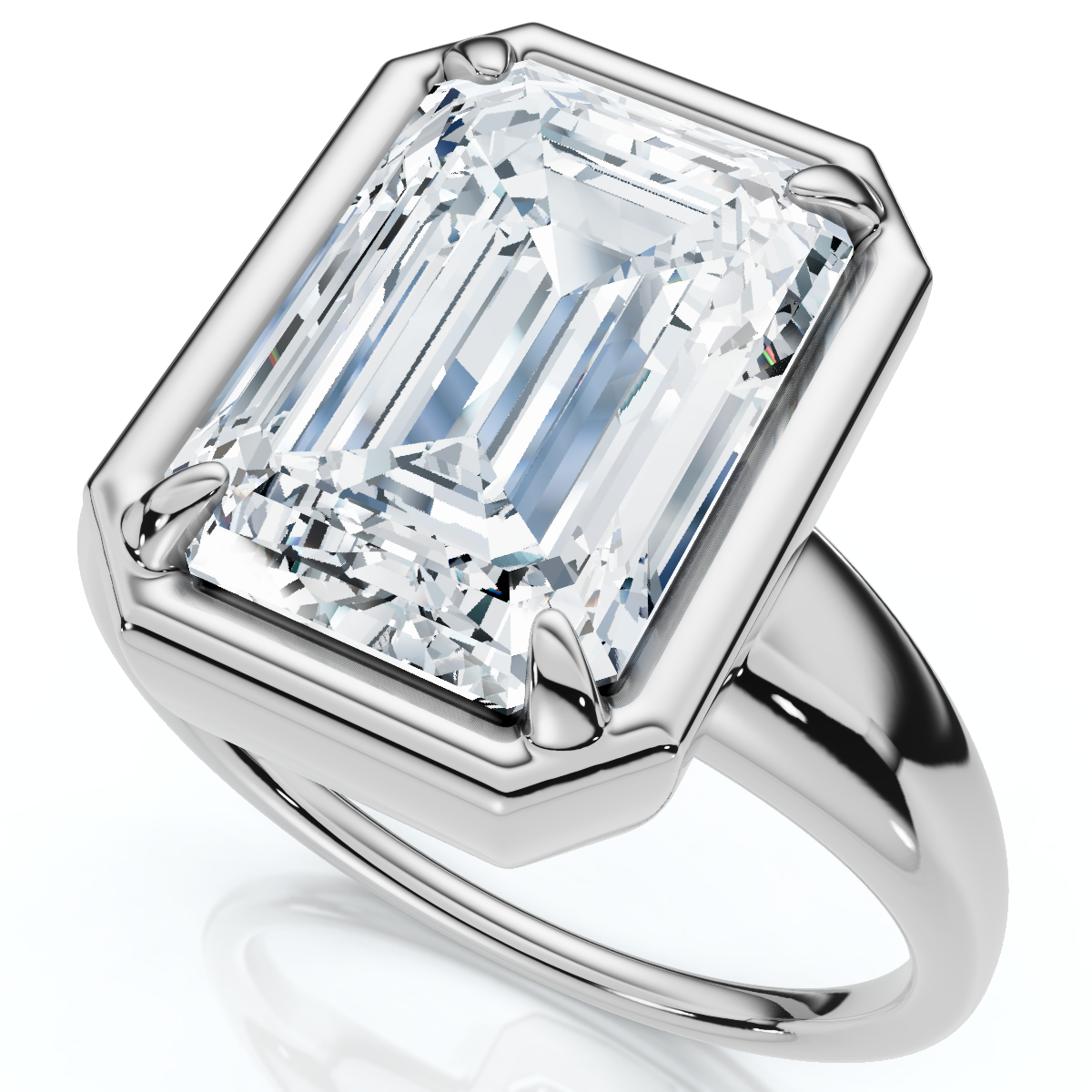 Certified 4Ct Emerald Cut Diamond Club Engagement Ring 14k Gold Lab Grown (F-G, VS)