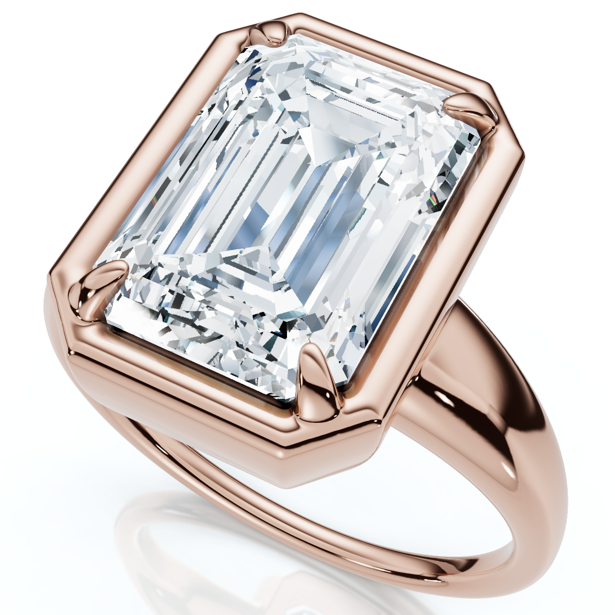Certified 4Ct Emerald Cut Diamond Club Engagement Ring 14k Gold Lab Grown (F-G, VS)