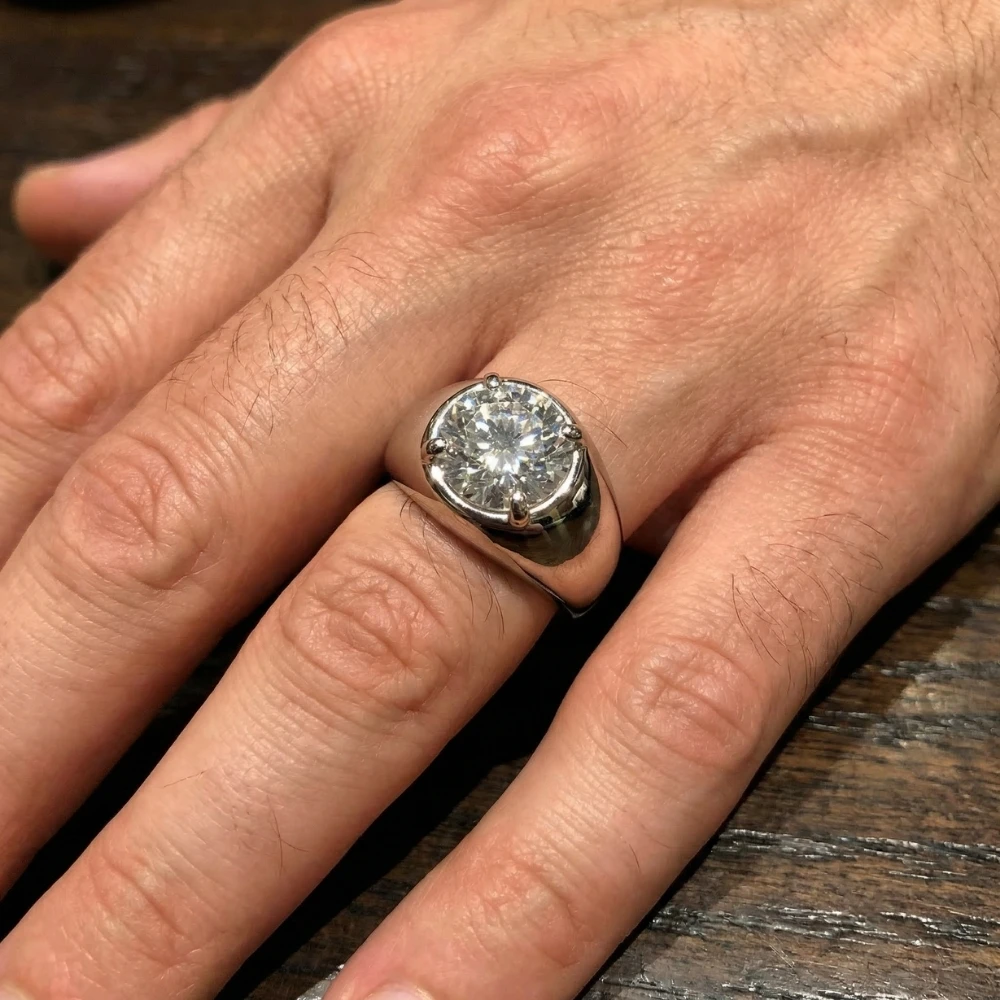 Ceritified Men's 3Ct Diamond Wedding Anniversary Ring Gold Lab Grown (F-G, VS)