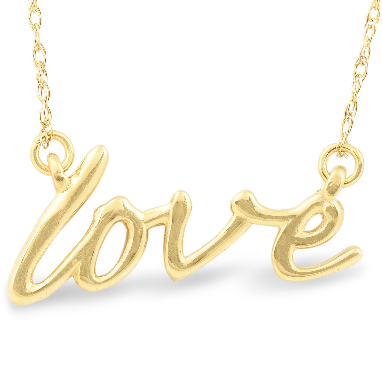 LARGE LOVE SCRIPT NECKLACE – Sugar Bean Jewelry