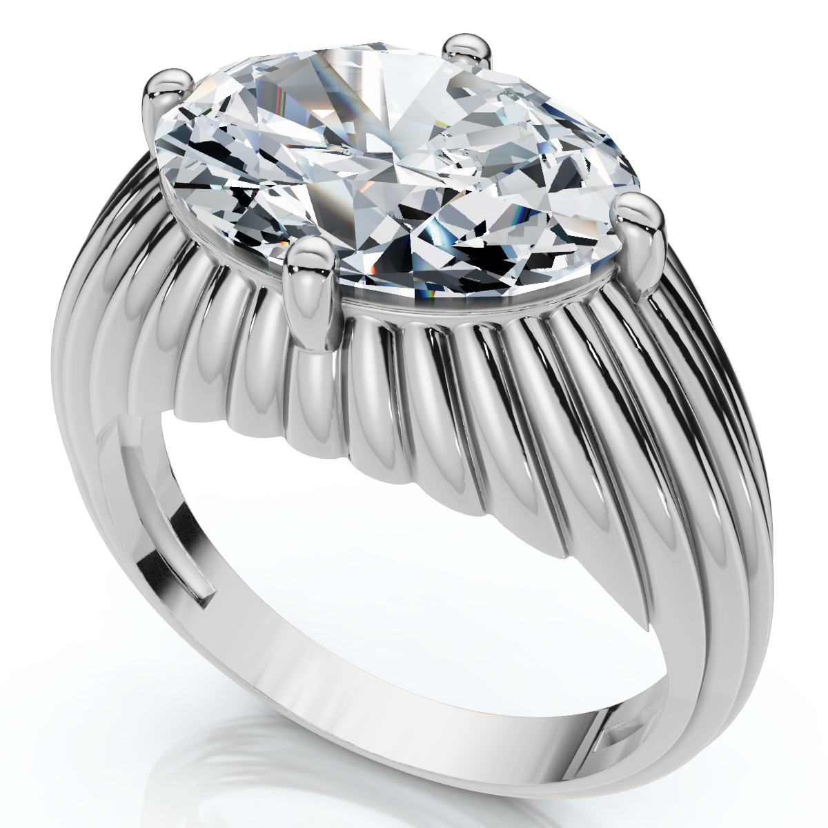 Certified 3Ct Oval Diamond Pam East West Engagement Ring 14k Gold Lab Grown (F-G, VS)
