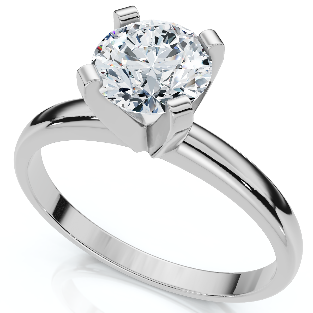 3/4Ct Solitaire Round Cut Lab Grown Diamond Engagement Ring 14k Gold (F-G, VS)