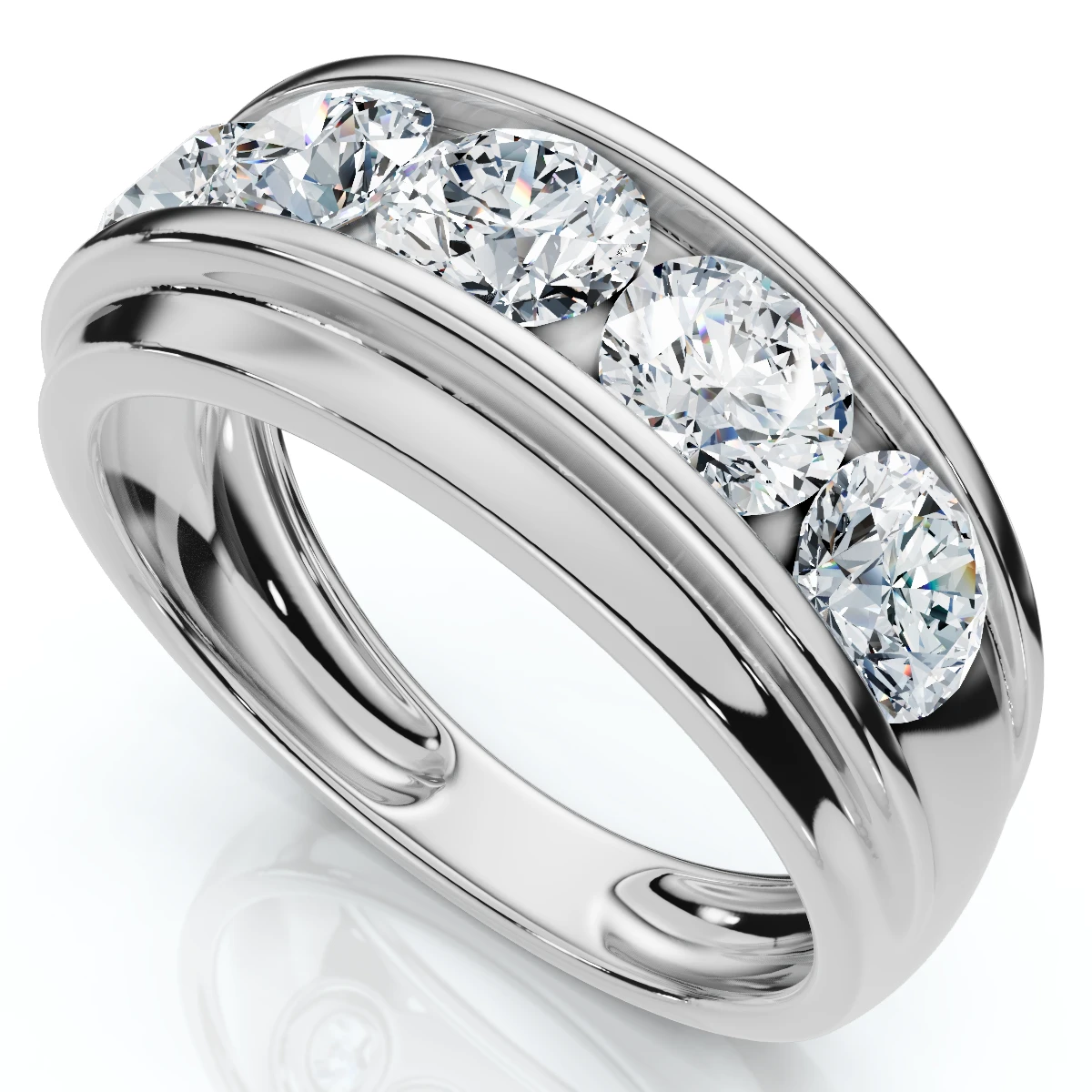 Men's 2Ct Diamond Accented Wedding Anniversary Ring 10k Gold Lab Grown (F-G, VS)
