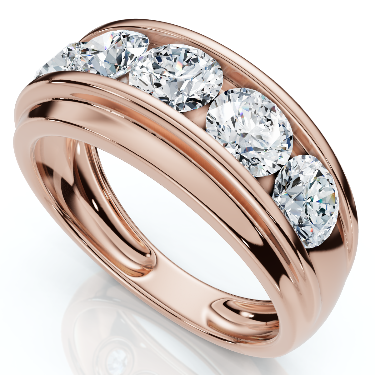 Men's 2Ct Diamond Accented Wedding Anniversary Ring 10k Gold Lab Grown (F-G, VS)