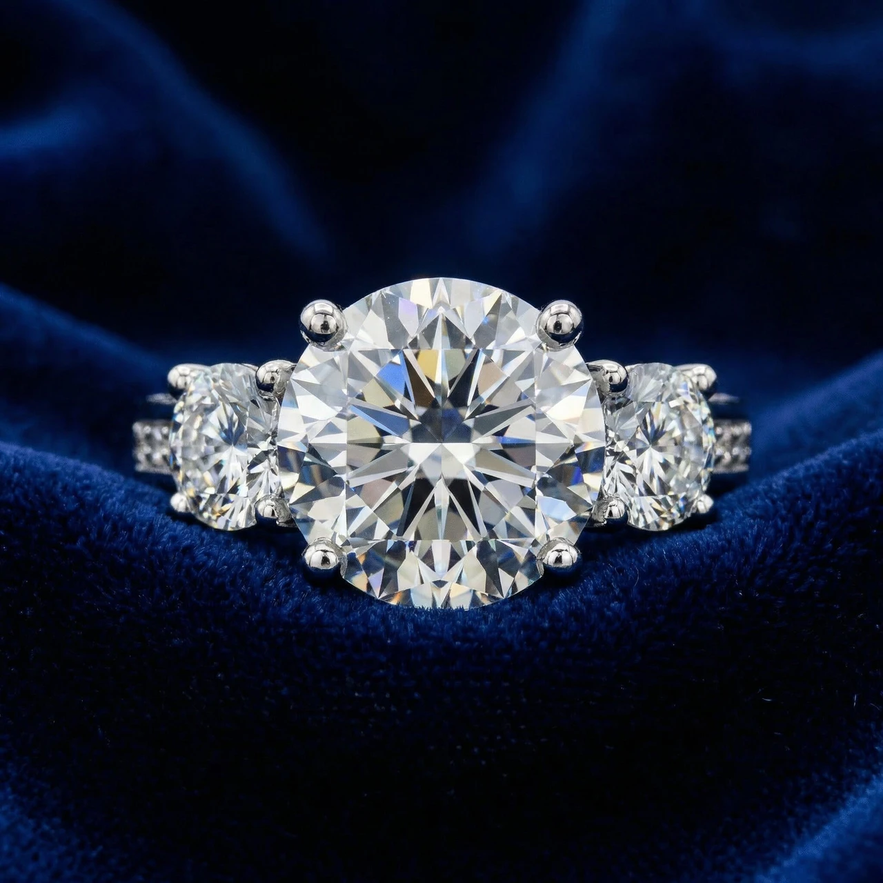 Certified 3.40Ct Round Cut Diamond Engagement Ring 14k Gold Lab Grown (F-G, VS2-SI1)