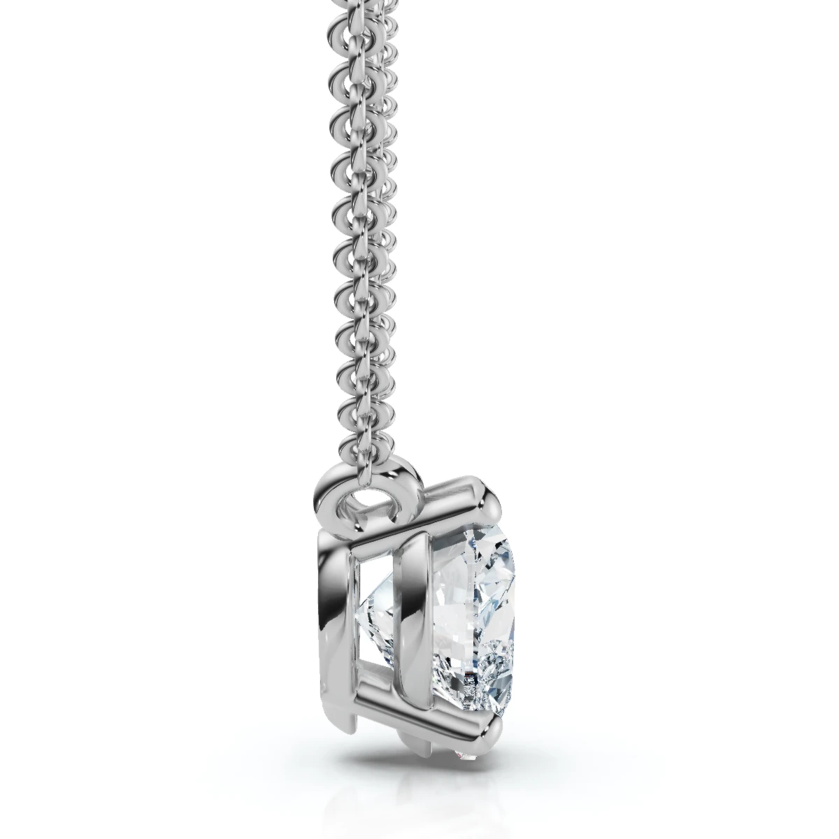Certified 3Ct Heart Solitaire Diamond Pendant Necklace 14k Gold Lab Grown (G-H, VS)