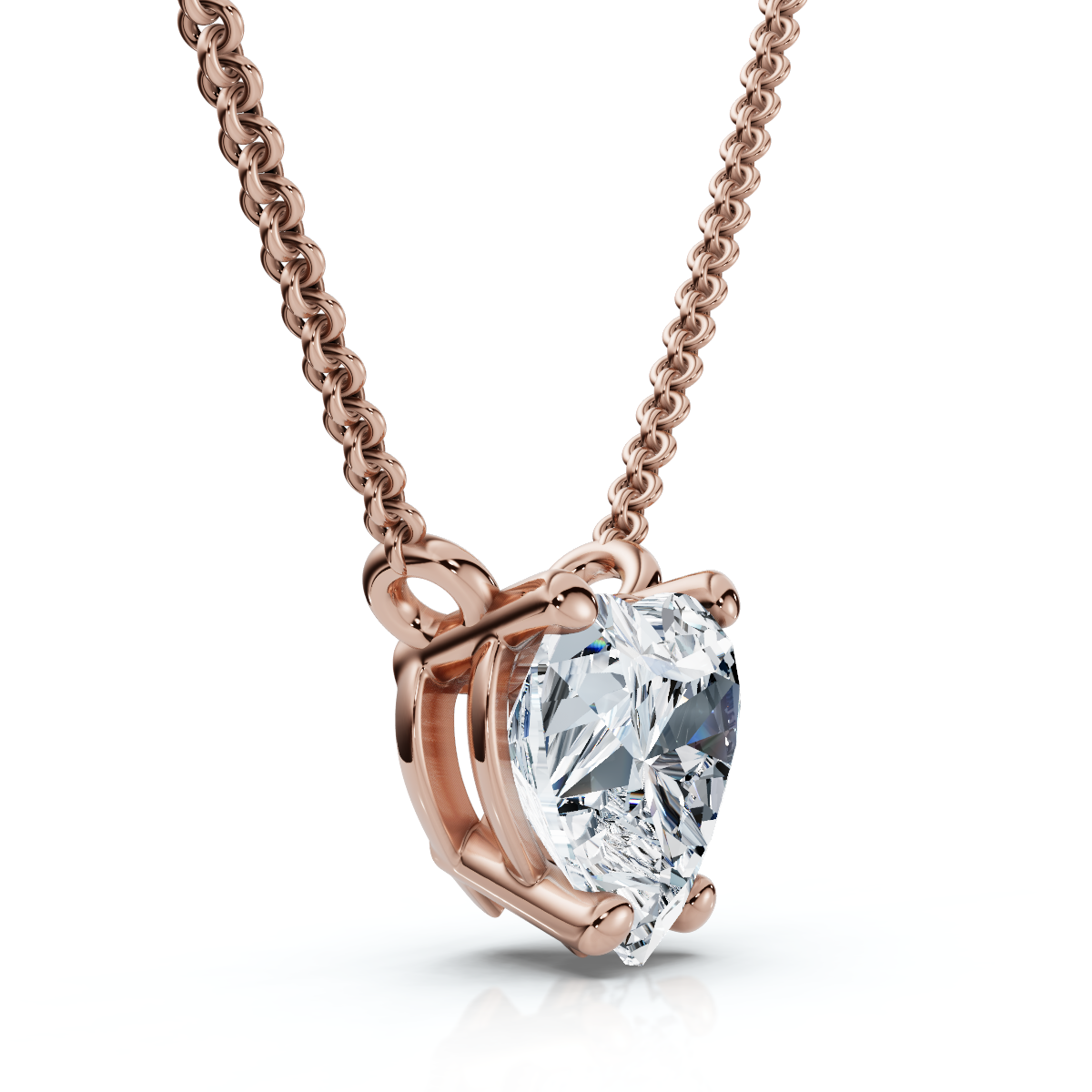 Certified 3Ct Heart Solitaire Diamond Pendant Necklace 14k Gold Lab Grown (G-H, VS)