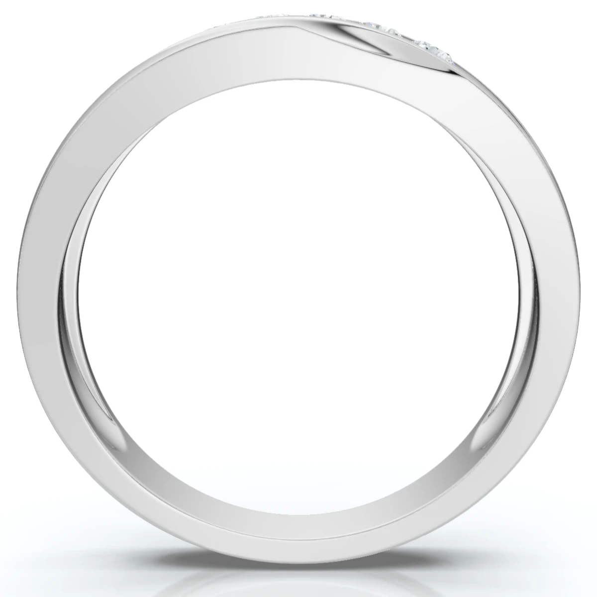 Men's 1/4Ct Wave Diamond Wedding Ring Gold or Platinum Lab Grown (F-G, VS)