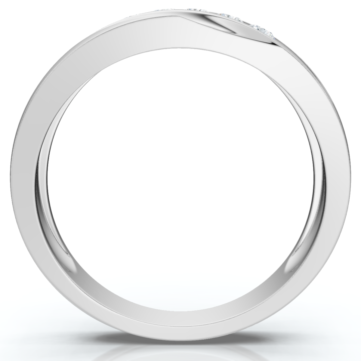 Men's 1/4Ct Wave Diamond Wedding Ring Gold or Platinum Lab Grown (F-G, VS)