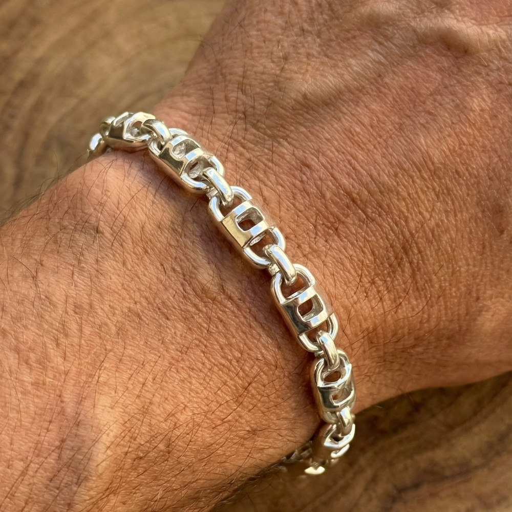 Men's 14k Gold (46gram) or Platinum (86gram) 7.5mm Link Bracelet 8.5"