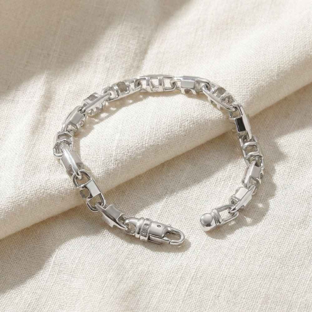 Men's 14k Gold (46gram) or Platinum (86gram) 7.5mm Link Bracelet 8.5"