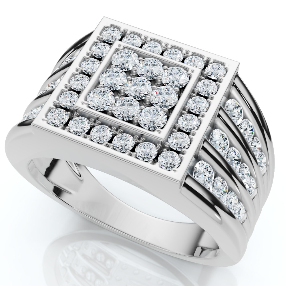 1Ct Men's Diamond Ring in 14k Gold Lab Grown (F-G, VS2-SI1)