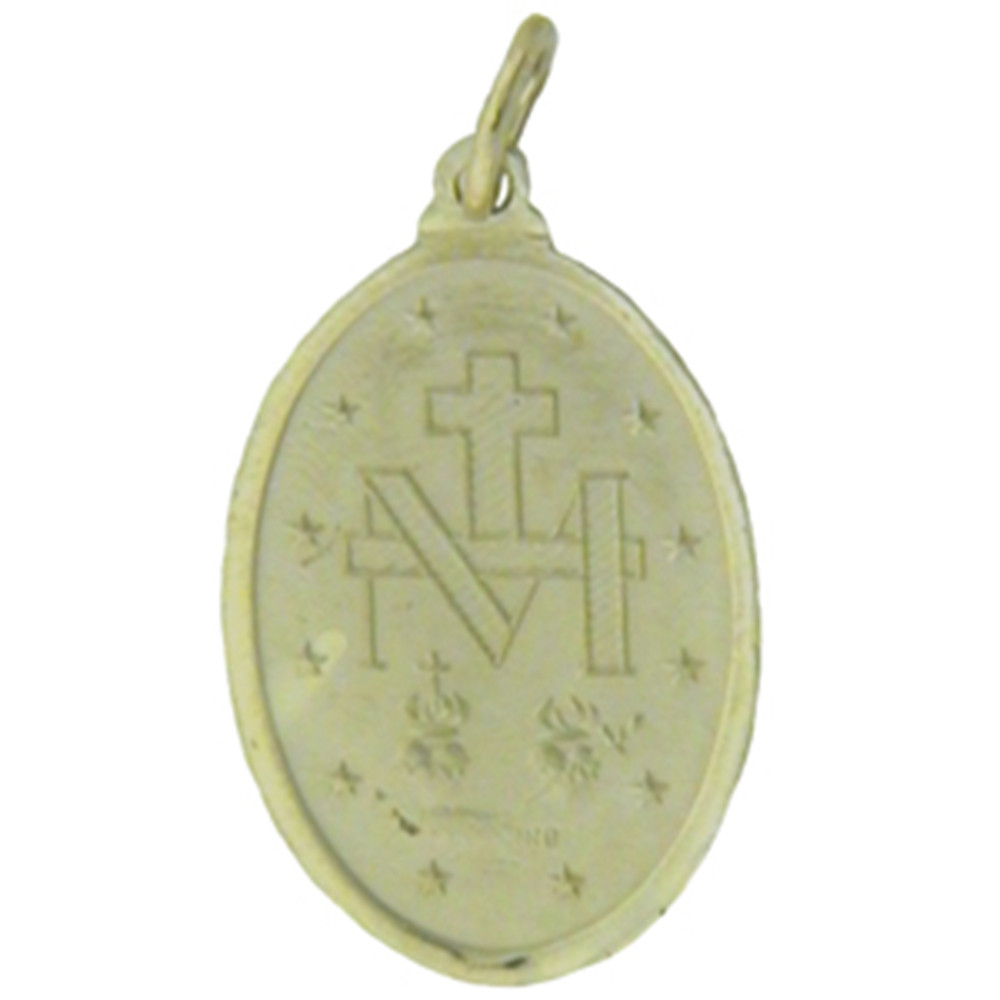 Yellow Gold 14K Miraculous Mary Religious Pendant