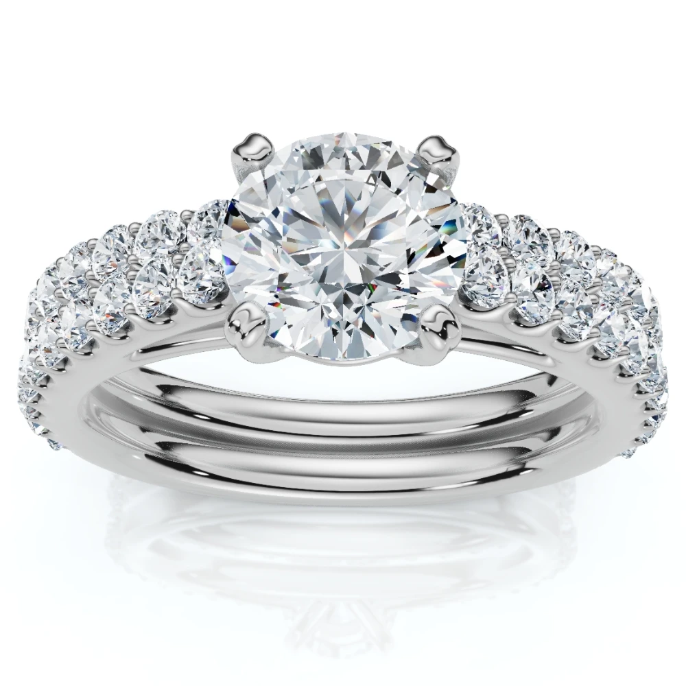 Certified 2 3/4Ct Diamond Engagement Wedding Ring Set 14k Gold Lab Grown (F-G, VS)