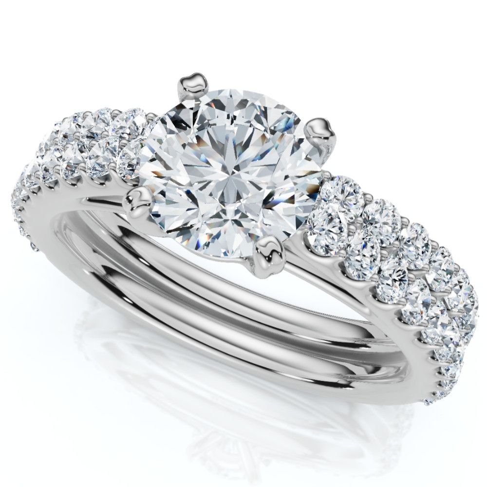 Certified 2 3/4Ct Diamond Engagement Wedding Ring Set 14k Gold Lab Grown (F-G, VS)