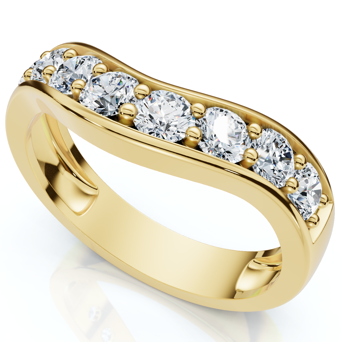 5/8Ct Diamond Curved Wedding Anniversary Band 14k Gold Lab Grown (F-G, VS)