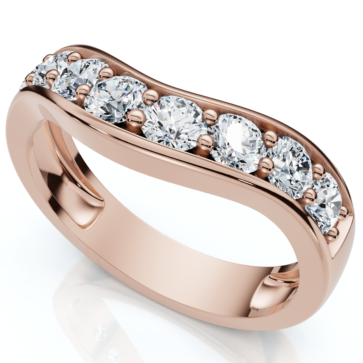 5/8Ct Diamond Curved Wedding Anniversary Band 14k Gold Lab Grown (F-G, VS)